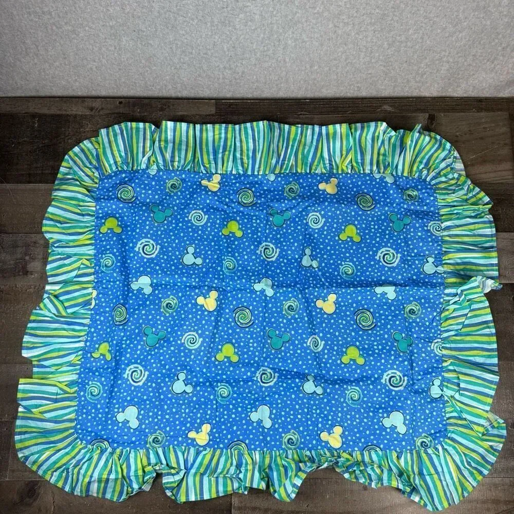 The Disney Catalog Mickey Mouse Mediterranean Bedding Standard Sham Blue Green N